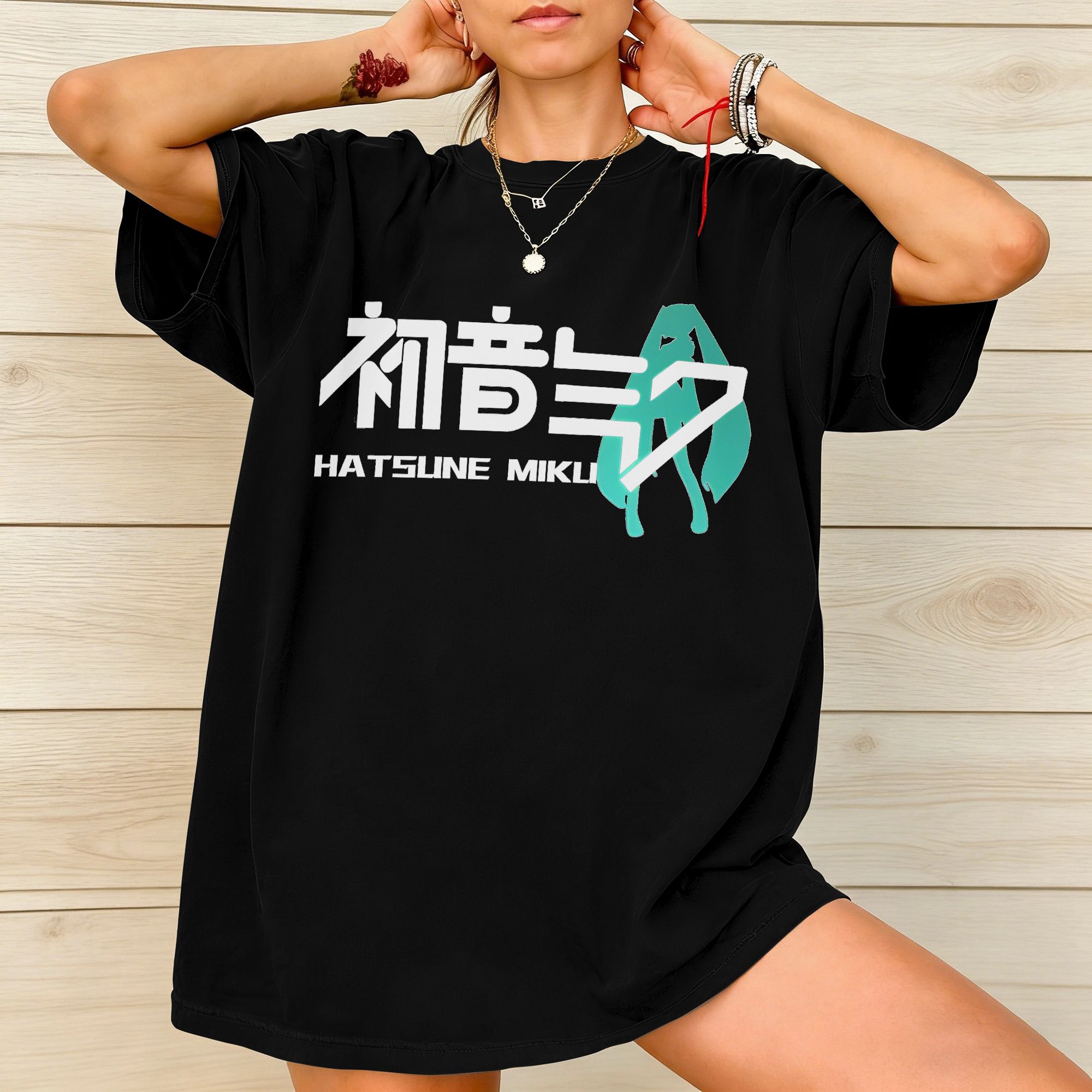 Summer Clothing H&M - ミク仮想アイドル日本アニメファンウォッシュド Tシャツストリート Tシャツ H-初音ミク Tシャツ女性用コットン原宿夏