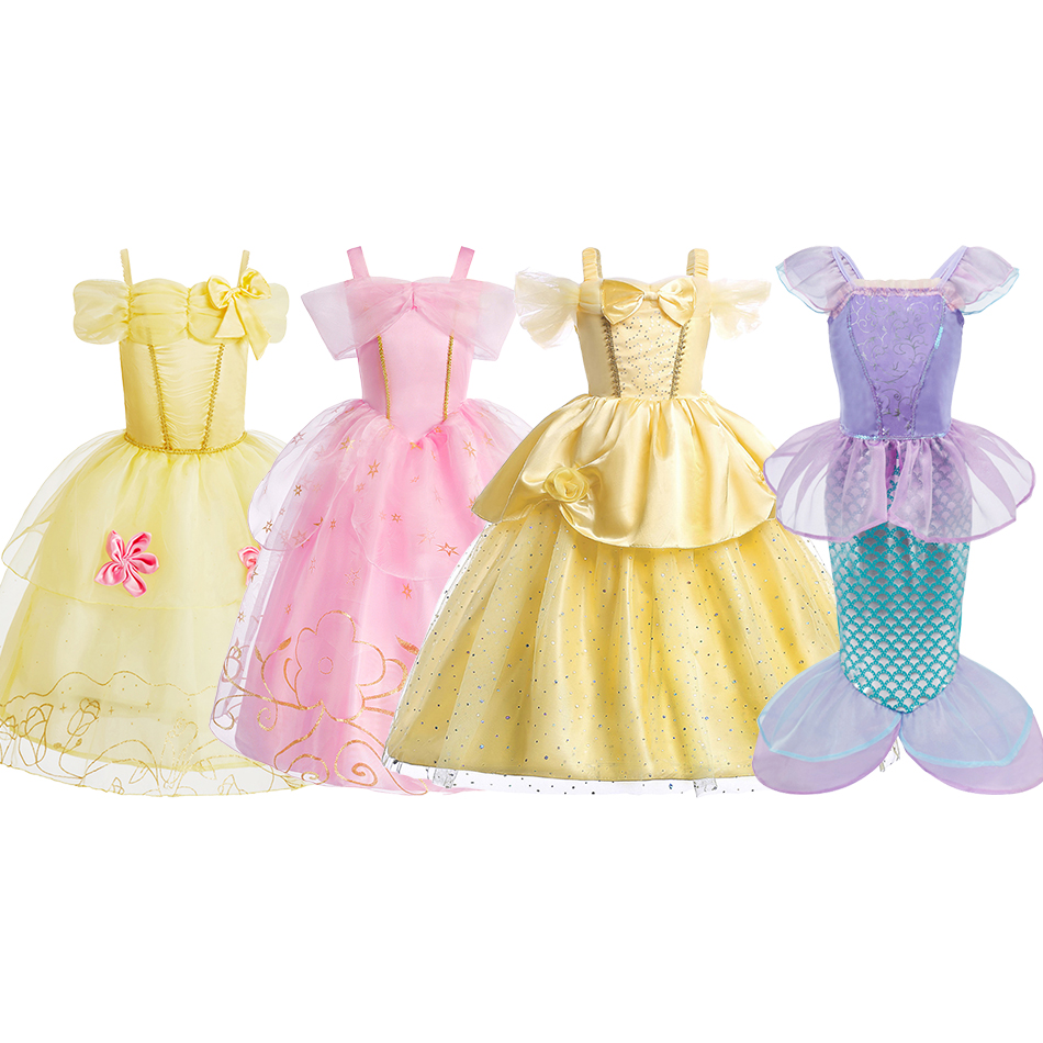 Summer Kids Clothing - 女の子のためのマーメイドベルのカーニバルドレス,ショードレス,ファンシーなコスプレ衣装,プリンセスドレス
