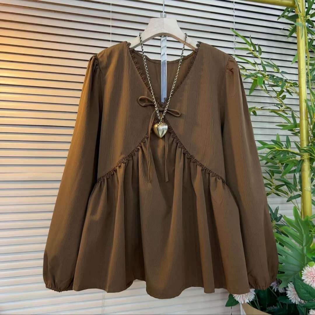 Summer Clothing Office - サイズを大きくした婦人服2026春秋新型太ったMm長袖Vネック修身ファッション上着で胃をカバー