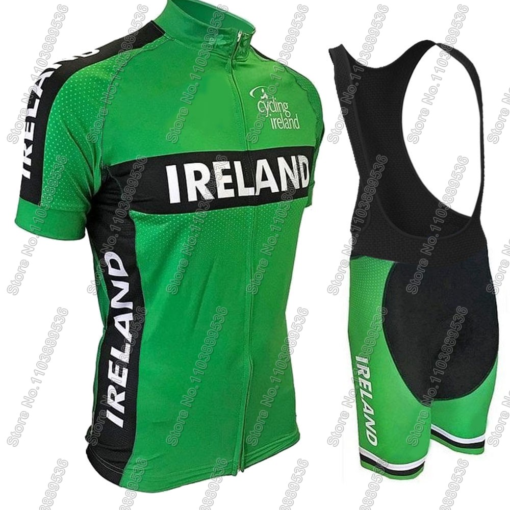 Ireland Summer Clothing - 2025 アイルランドチームサイクリングジャージメンズセット半袖サイクリング服ロードバイクシャツスーツ自転車ビブショーツ MTB 着用 Ropa