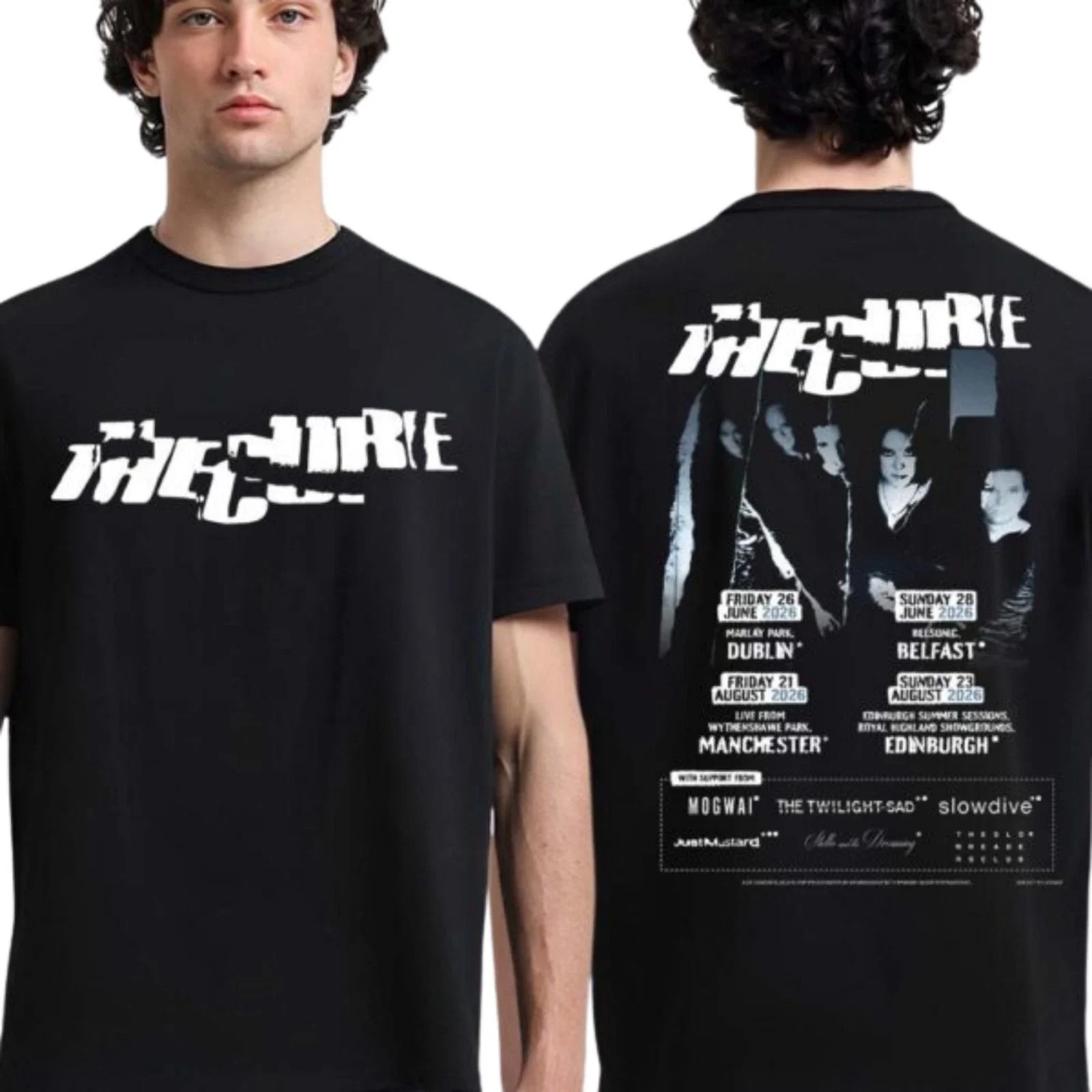 Ireland Summer Clothing - ザ・キュアー 2026年 イギリス・アイルランド ツアースケジュール グラフィックプリント Tシャツ