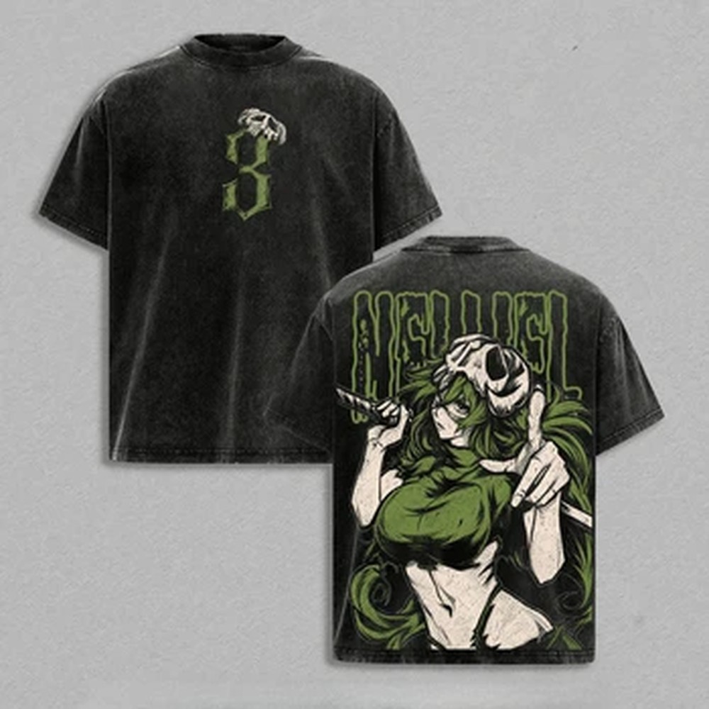 Summer Clothing Vintage - アニメブリーチプリント Tシャツネリエル Tu オーデルシュヴァンクヴィンテージウォッシュ Y2k Tシャツ男性服夏半袖コットン