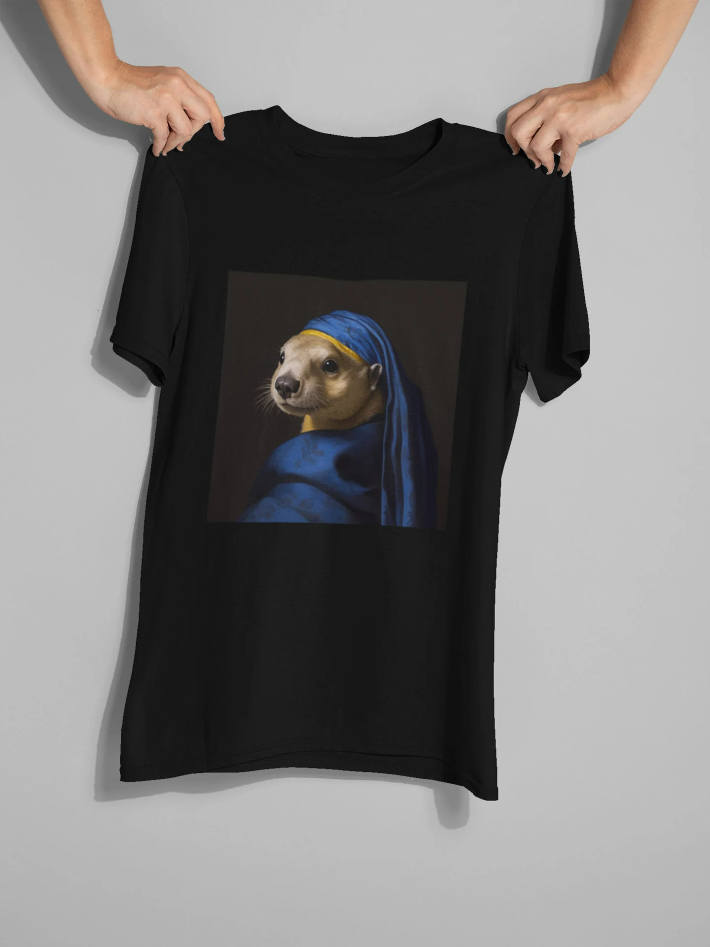 Summer Renaissance Clothing - オッターパールイヤリングTシャツ メンズ＆レディース兼用 コットン製プリントTシャツ トップス パールイヤリング ルネサンスアートTシャツ