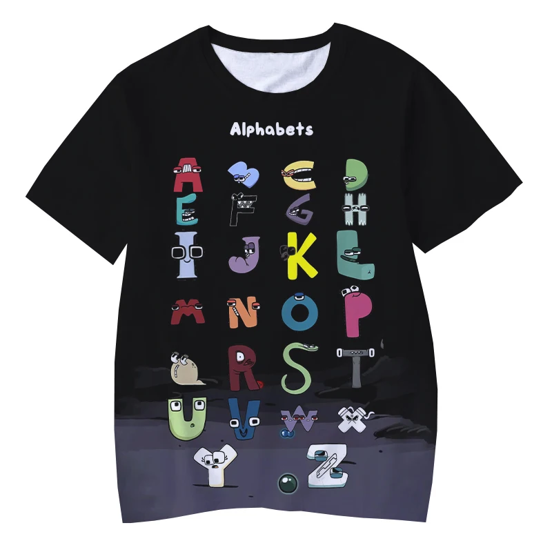 Summer Clothing Europe - キッズ漫画ゲームアルファベット伝承 3D プリント夏通気性半袖 Tシャツ 2-13 歳の男の子女の子カジュアル衣装