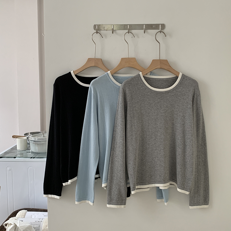 Summer Clothing Styles - 100%コットン製 レディース Oネック カラーブロック 長袖シャツ プラスサイズ