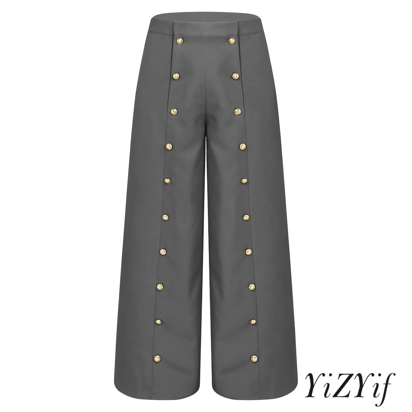 Summer Renaissance Clothing - 大人用、ゆったりとしたシルエットのカーゴパンツ。ハイウエスト、ボタン付き前合わせ、ワイドレッグ。ルネサンスフェアや普段使いに最適なカジュアルウェア。