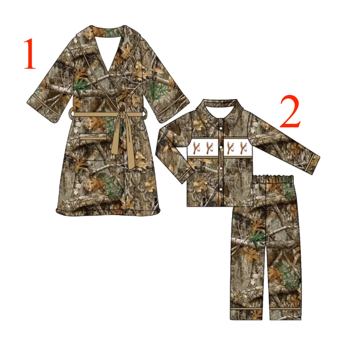 Summer Clothing Boutiques - ブティックキッズクリスマスナイトスリーピングバスローブドレッシングガウンデッドリーブス子供用ローブパジャマ幼児男の子服セット