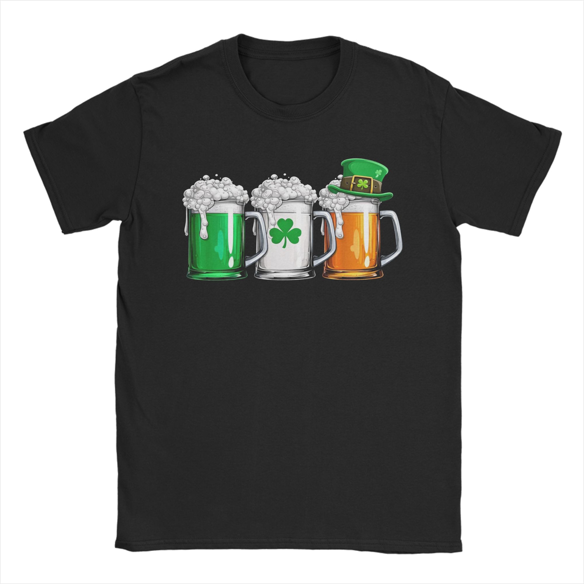 Ireland Summer Clothing - メンズアイリッシュビールアイルランド旗聖パトリックデー Tシャツ聖パトリックデー綿服半袖 O ネック Tシャツ Tシャツ
