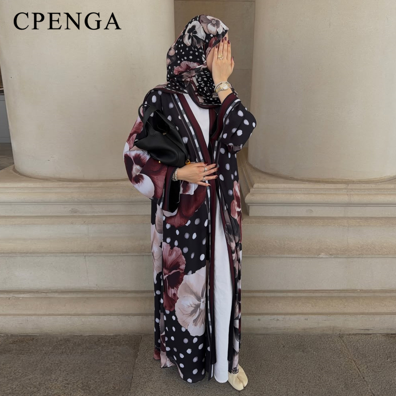 Summer Clothing Hijab - 2026年夏用ツーピース花柄水玉プリントヒジャブアバヤ、ムスリム女性用ラマダン休暇用アウターウェア、イスラムトルコカフタンローブ