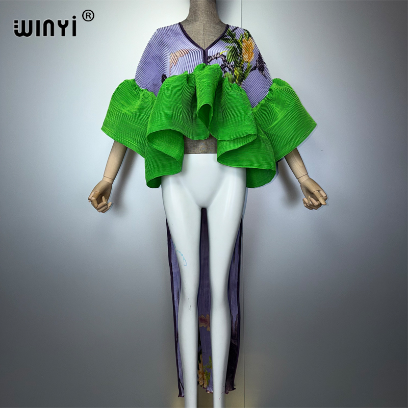 Summer Clothing H&M - WINYI レディース プリーツ マキシ丈 パーティードレス 変形デザイン