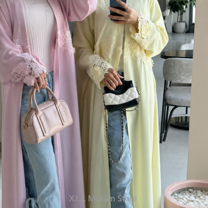 2026年 刺繍入り花柄ムスリムアバヤドレス ヒジャブセット - Summer Clothing Hijab のレビューと価格
