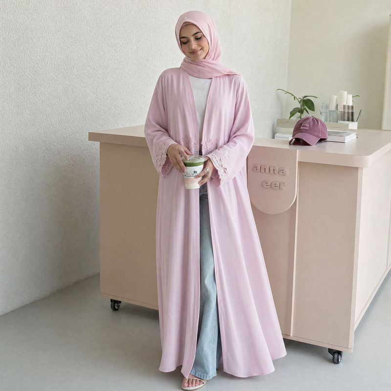 2026年 刺繍入り花柄ムスリムアバヤドレス ヒジャブセット - Summer Clothing Hijab のレビューと価格