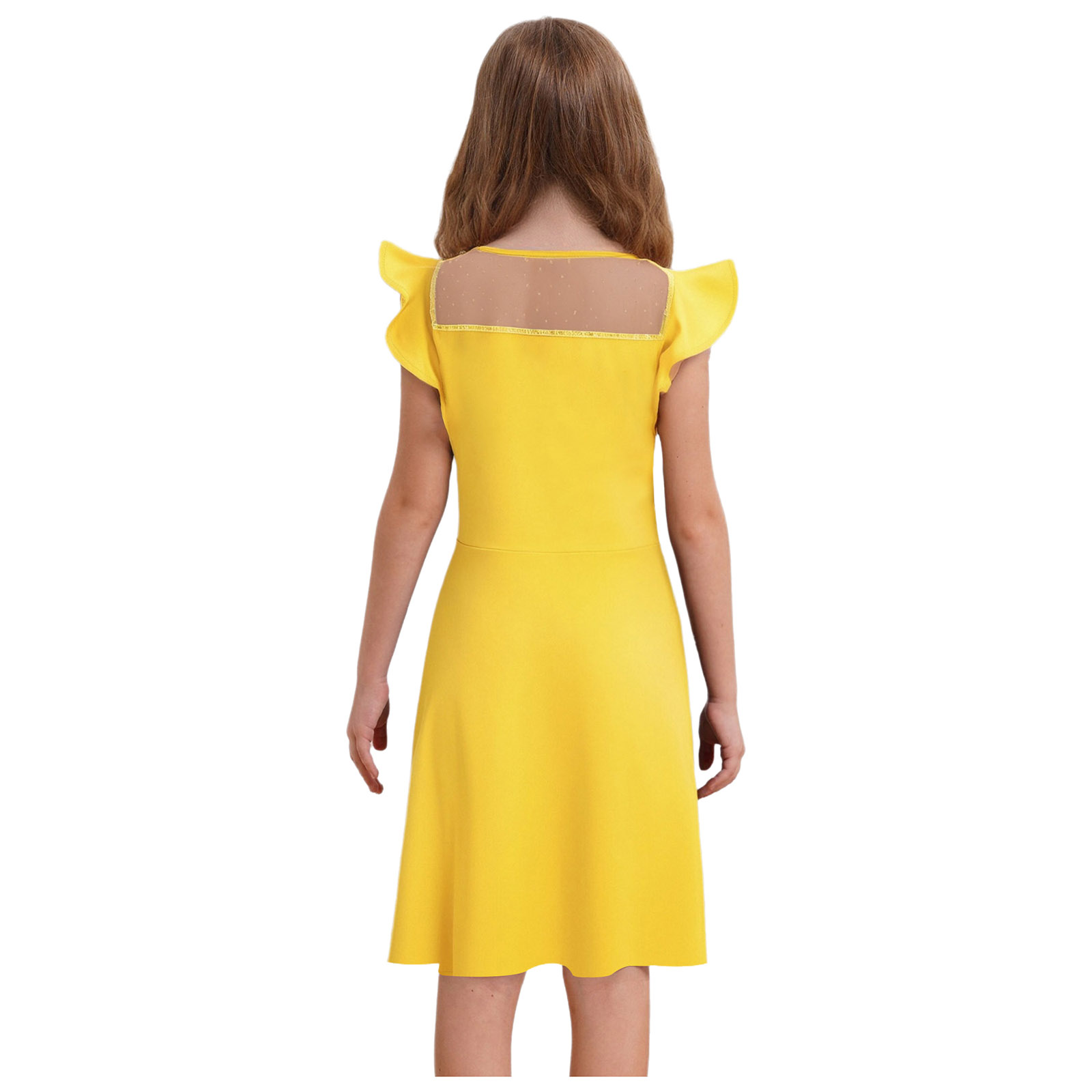 10代の女の子の夏のドレス、ラッフルスリーブ、ドット柄、シー - Summer Dresses Yours Clothing のレビューと価格