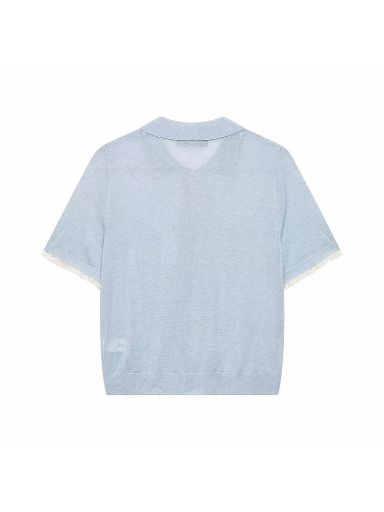 女性レースカーディガン 2026 夏の女性のポロ襟半袖ボタン - Summer Clothing Yarn のレビューと価格