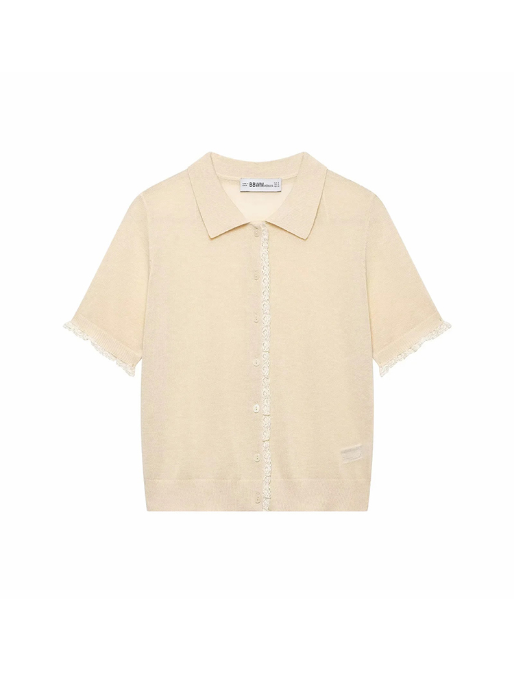 女性レースカーディガン 2026 夏の女性のポロ襟半袖ボタン - Summer Clothing Yarn のレビューと価格