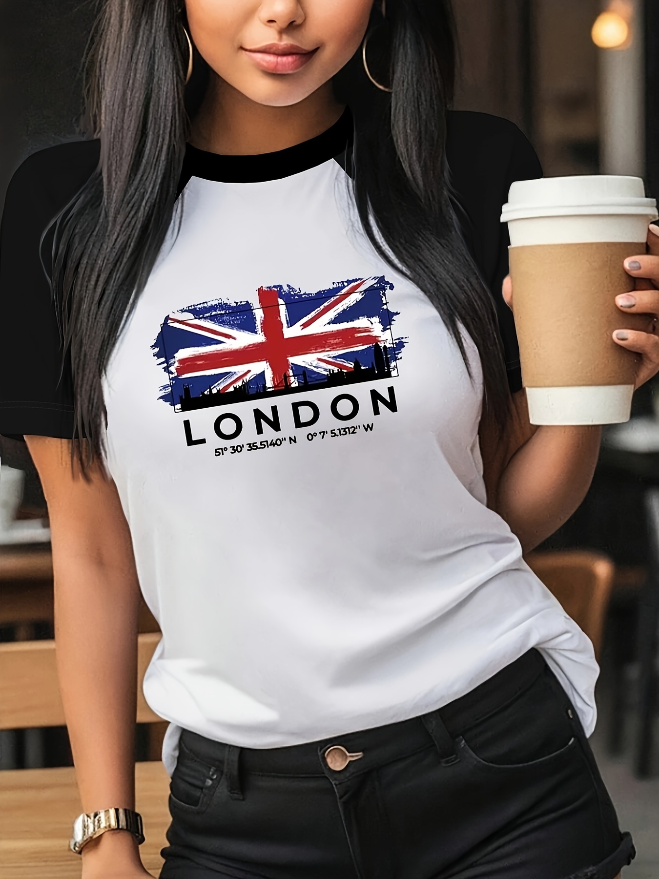 ロンドングラフィックプリント Tシャツ半袖クルーネックカジュ - Summer Clothing London のレビューと価格