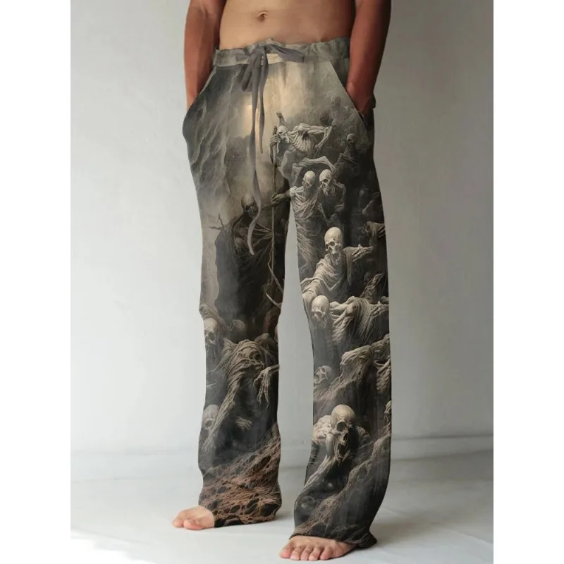 男性と女性のためのヴィンテージの聖母マリアプリントパンツ,ワ - Summer Renaissance Clothing のレビューと価格