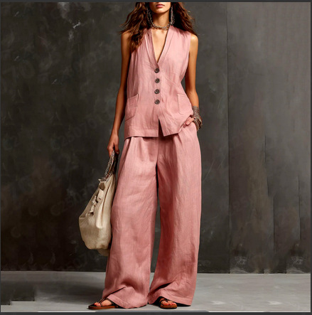 2ピース レディースセット 2026夏物 リネン ノースリー - Summer Clothing Wear のレビューと価格