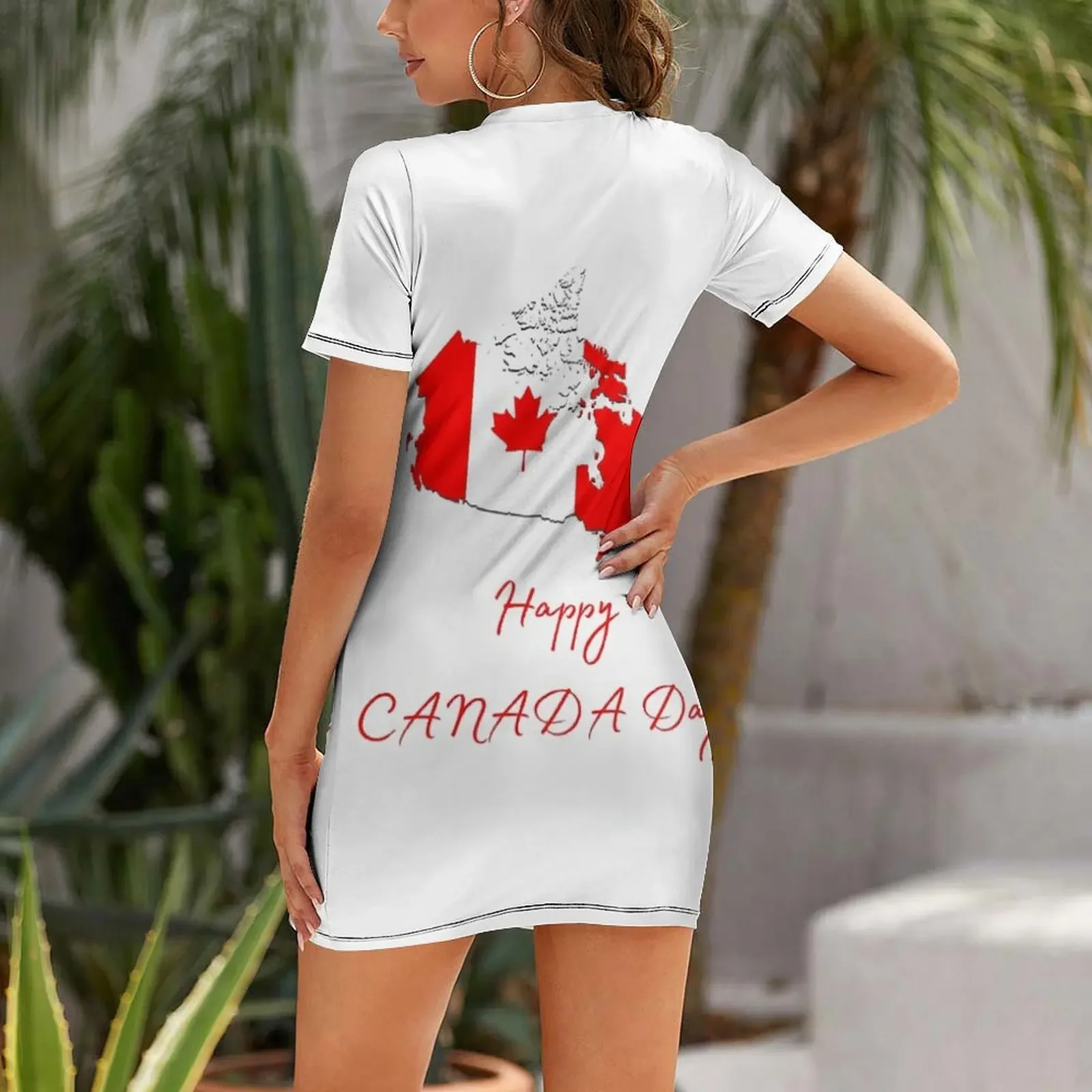 ハッピーカナダデー半袖ドレスイブニングドレス女性女性服夏の婦 - Summer Clothing Women Canada のレビューと価格