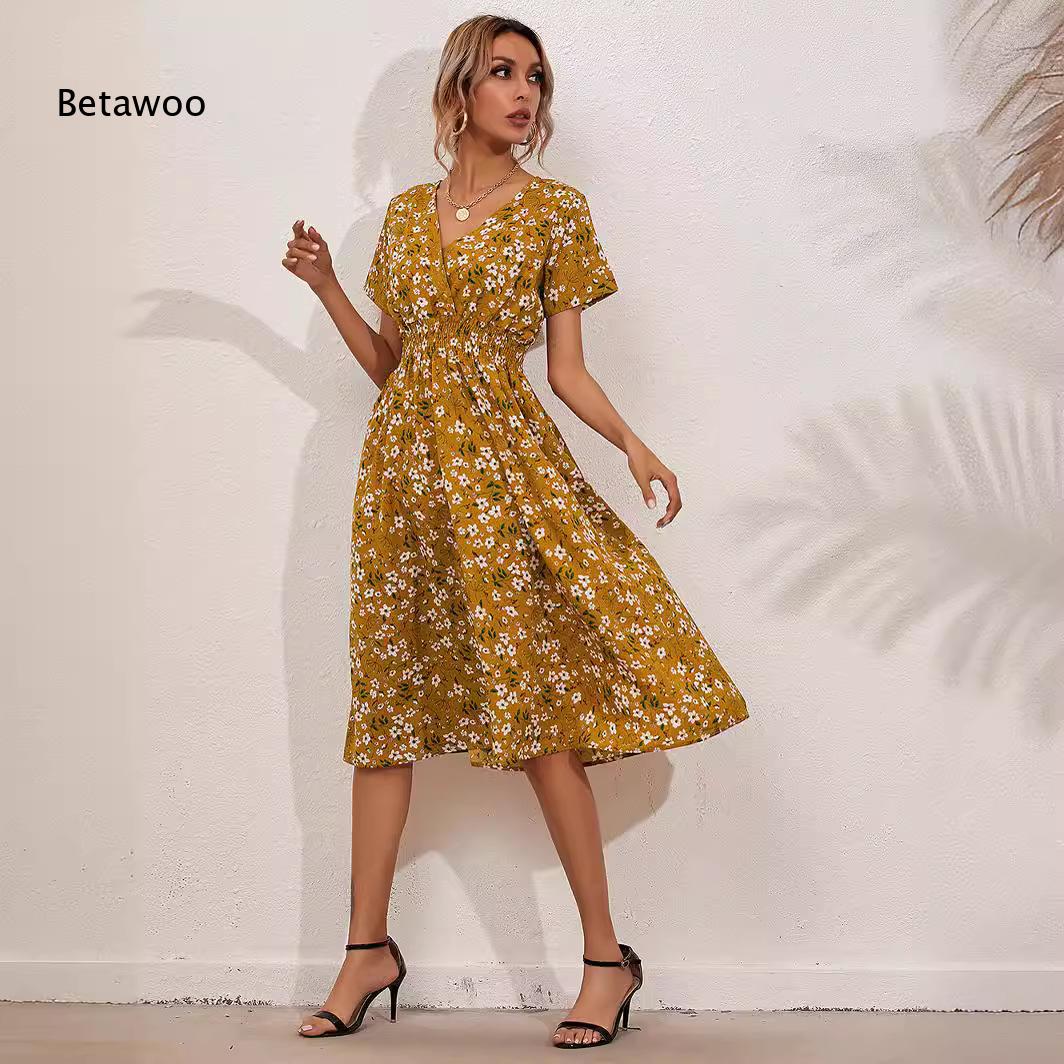 ディスティーフローラルミディサンドレス レディース Vネック - Sundress Midi Floral のレビューと価格