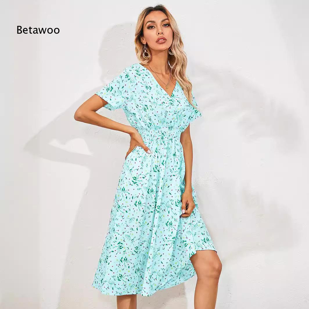 ディスティーフローラルミディサンドレス レディース Vネック - Sundress Midi Floral のレビューと価格