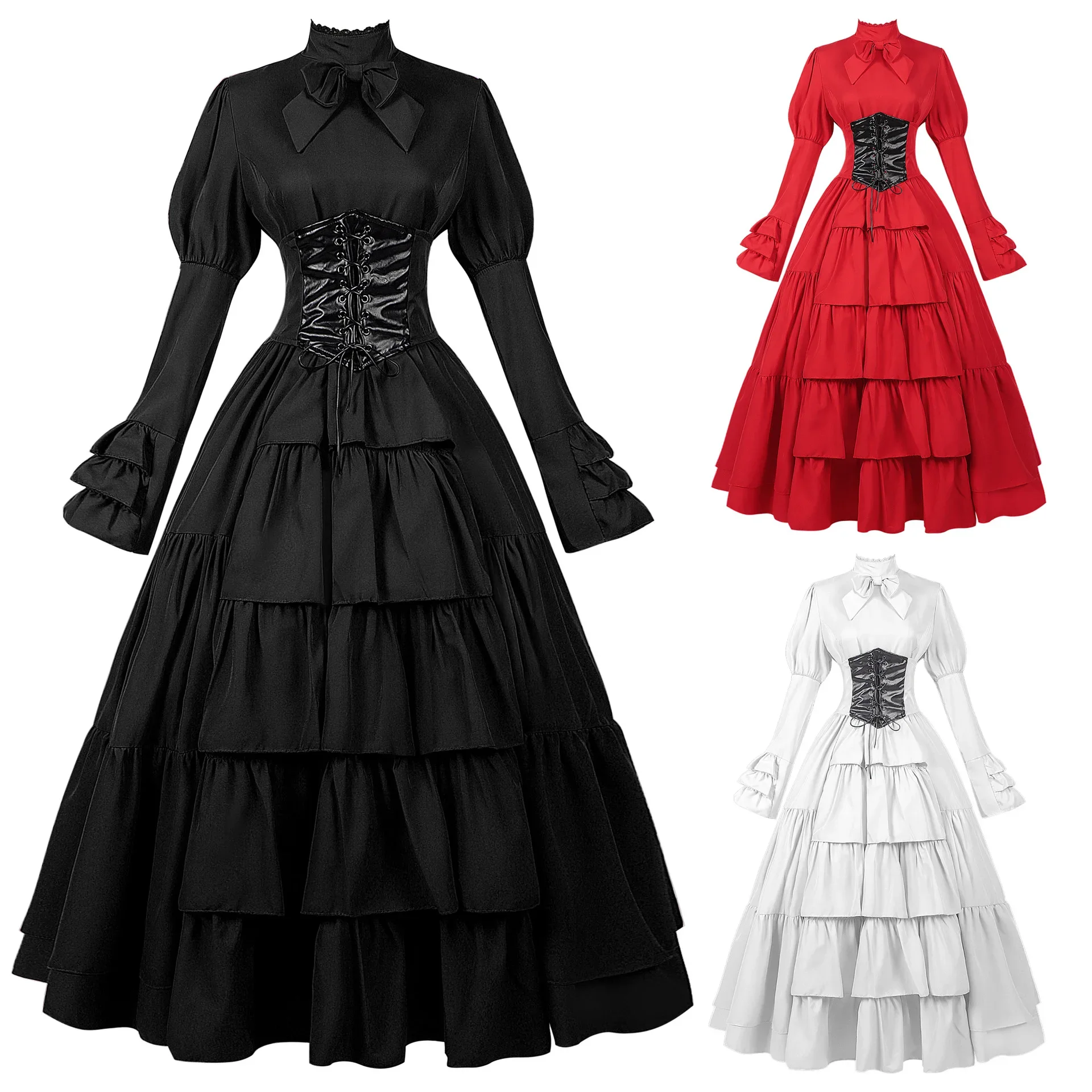女性ハロウィンコスプレ衣装パフォーマンス衣装ビクトリア朝の宮 - Summer Renaissance Clothing のレビューと価格