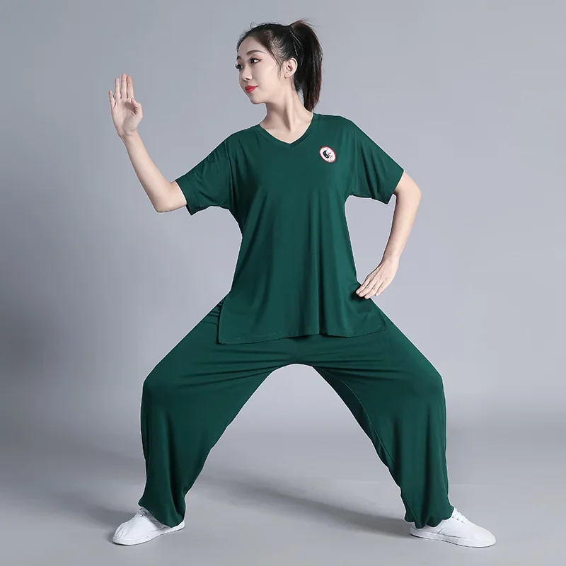 夏用武術服 カンフー服 太極拳服 武道着 グリーン 男女兼用 - Summer Dresses Yours Clothing のレビューと価格