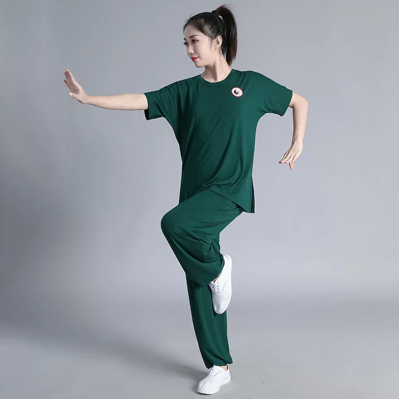 夏用武術服 カンフー服 太極拳服 武道着 グリーン 男女兼用 - Summer Dresses Yours Clothing のレビューと価格
