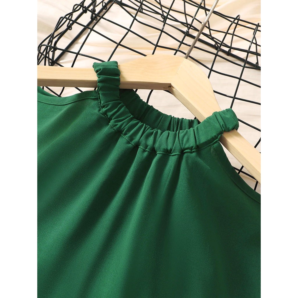 子供のためのショルダーレスグリーンのドレス,女の子のカジュア - Summer Clothing Europe のレビューと価格