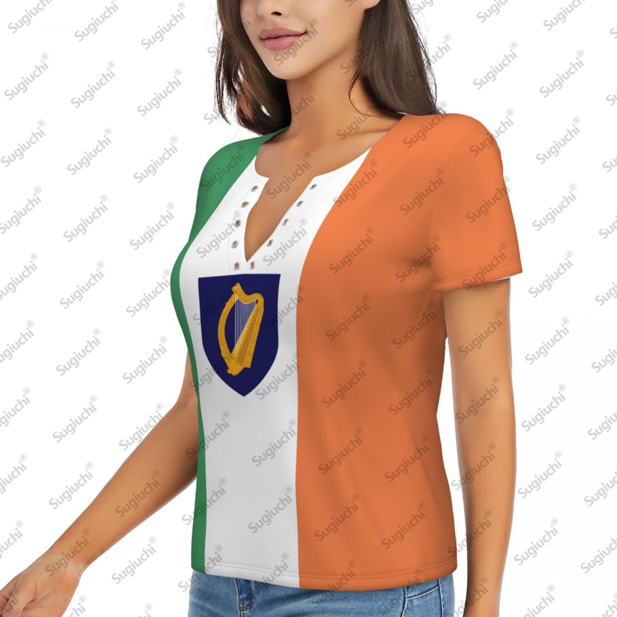 2025 アイルランド旗セクシーなディープ V ネック女性  - Ireland Summer Clothing のレビューと価格