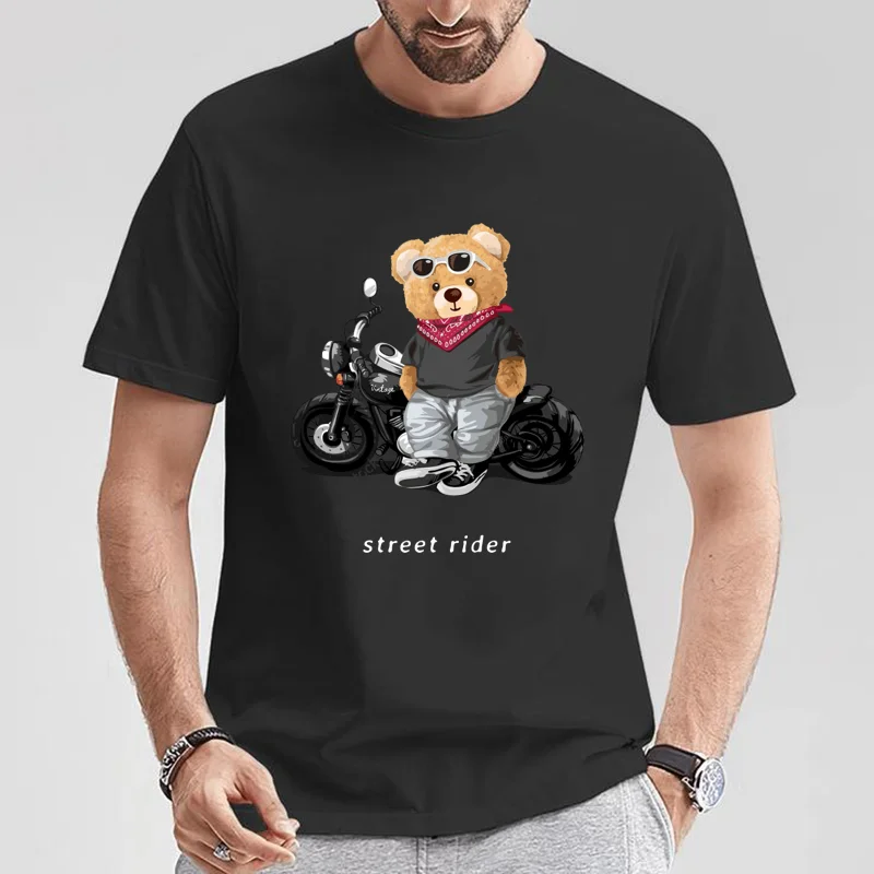 メンズ半袖Tシャツ,綿100%,ルーズフィット,カジュアル, - Summer Clothing Motorcycle のレビューと価格