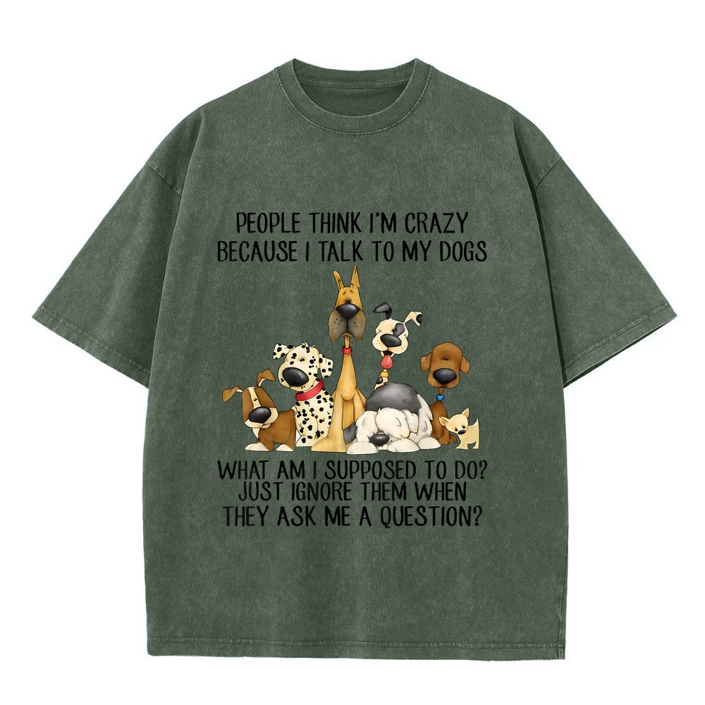 「犬と話すから、みんな私を変人だと思っている」Tシャツ、メン - Summer Clothing Staples のレビューと価格