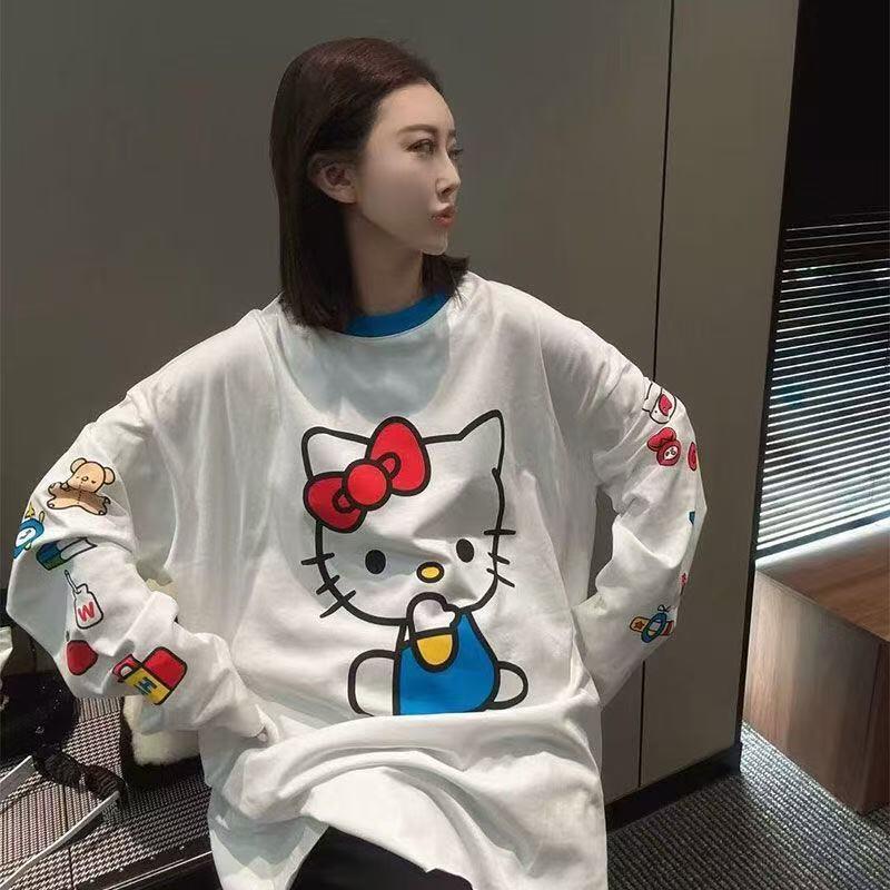 長袖ハローキティ夏の新スタイル漫画かわいいプリント Tシャツ - Summer Clothing Styles のレビューと価格