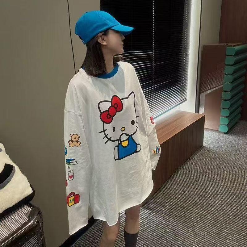 長袖ハローキティ夏の新スタイル漫画かわいいプリント Tシャツ - Summer Clothing Styles のレビューと価格