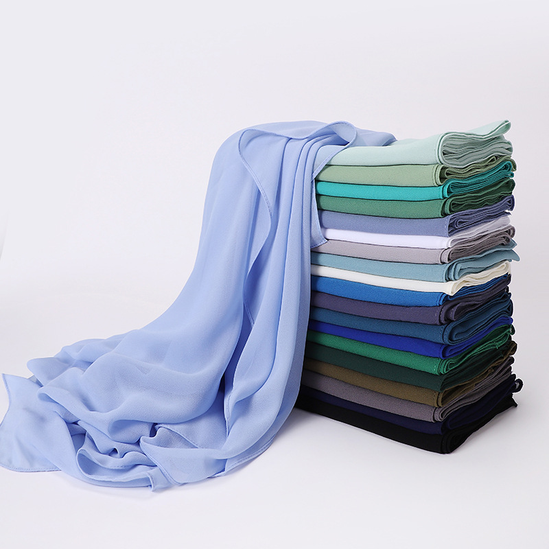 女性用シルクシフォンヒジャーブ,イスラム教徒のヘッドギア,正 - Summer Clothing Hijab のレビューと価格