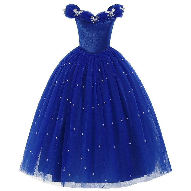 夏のクリスマス豪華シンデレラ服 女の子用オフショルダーロング - Summer Kids Clothing のレビューと価格