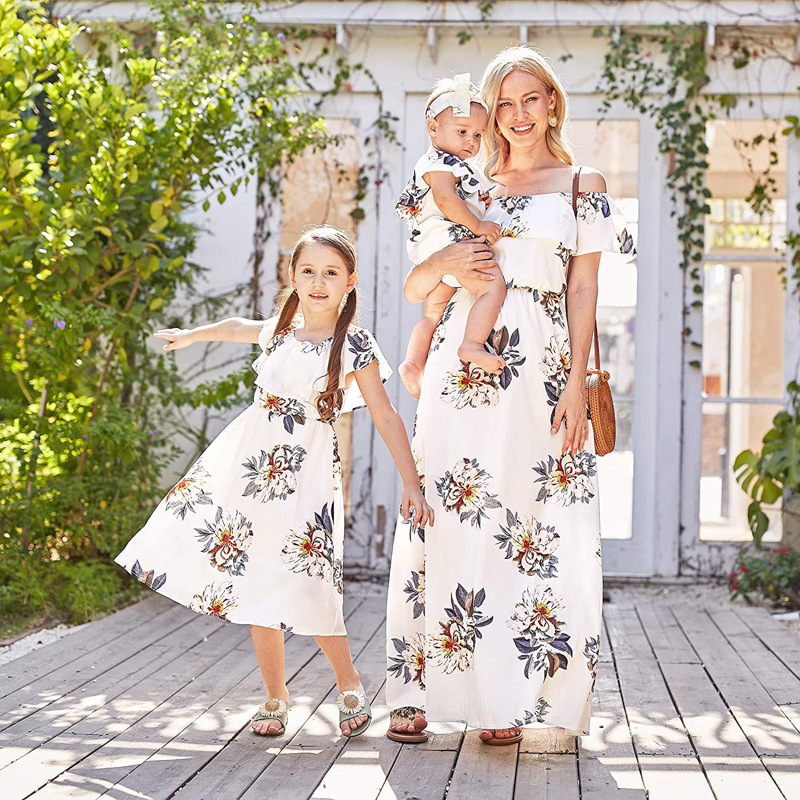 1つの肩にプリントされた家族の服,母と子の服,2022 - Summer Dresses Yours Clothing のレビューと価格