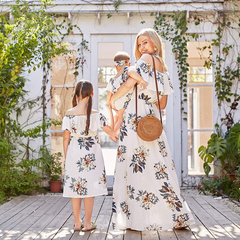 1つの肩にプリントされた家族の服,母と子の服,2022 - Summer Dresses Yours Clothing のレビューと価格