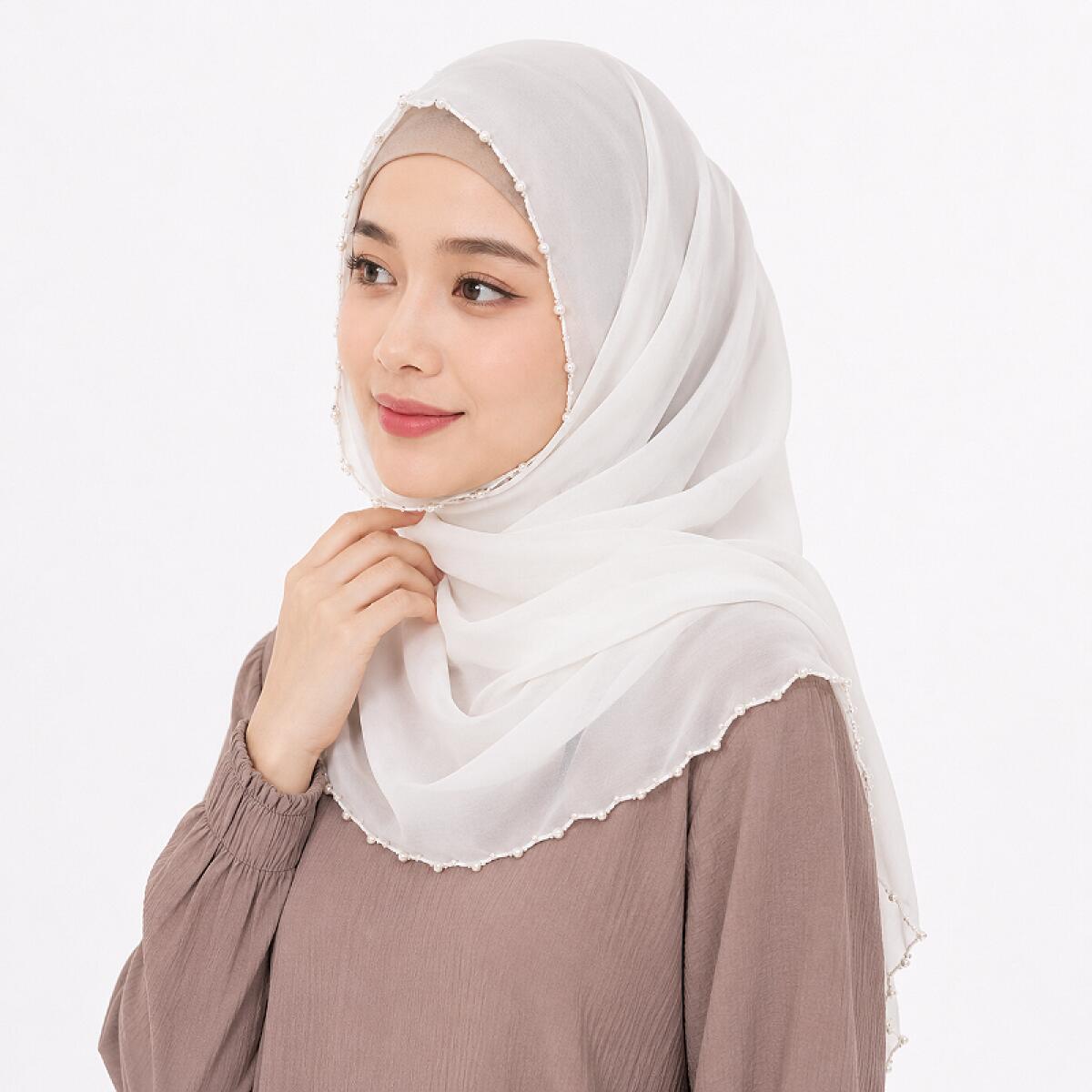 ヒジャブスカーフ プレーンパールシフォン パシュミナ ソフト - Summer Clothing Hijab のレビューと価格