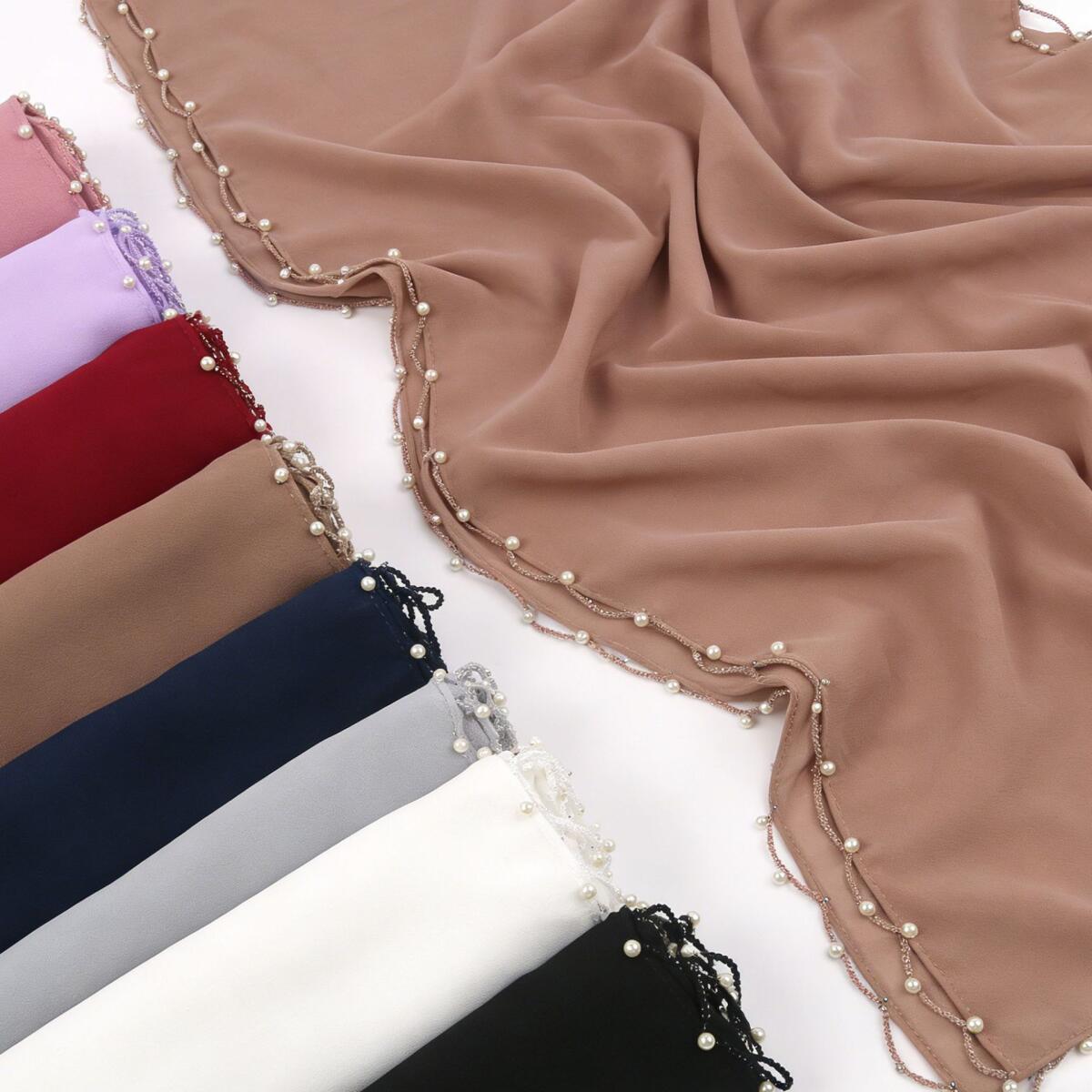 ヒジャブスカーフ プレーンパールシフォン パシュミナ ソフト - Summer Clothing Hijab のレビューと価格