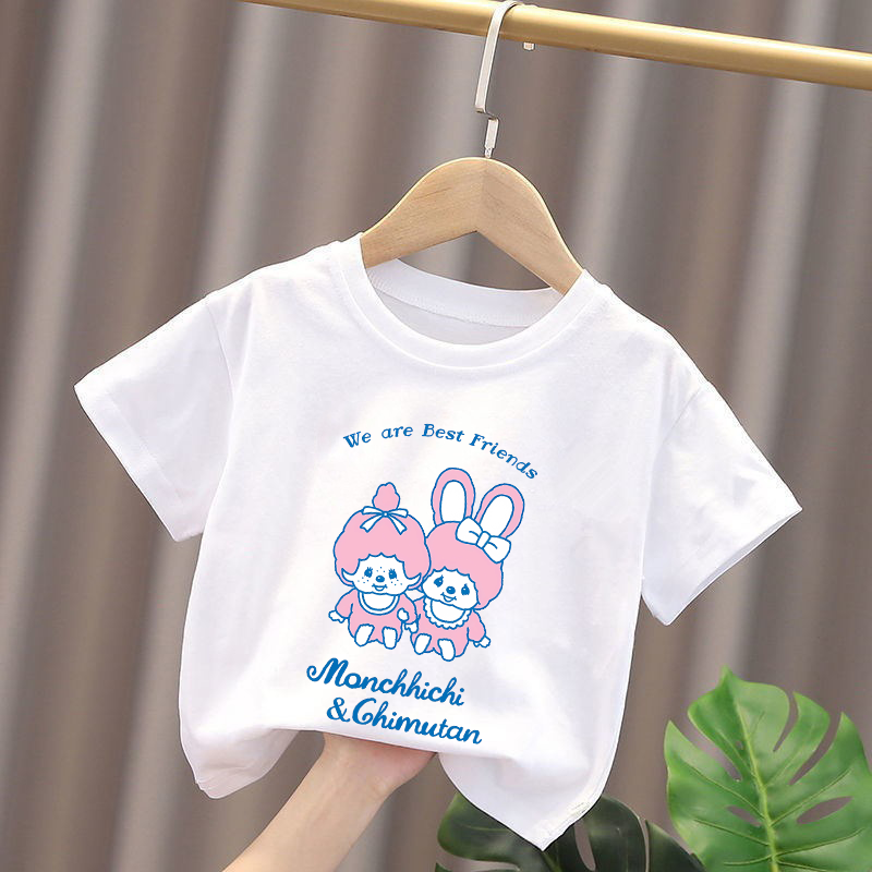 モンチッチキッズ Tシャツアニメフィギュア少年少女トップス  - Summer Kids Clothing のレビューと価格