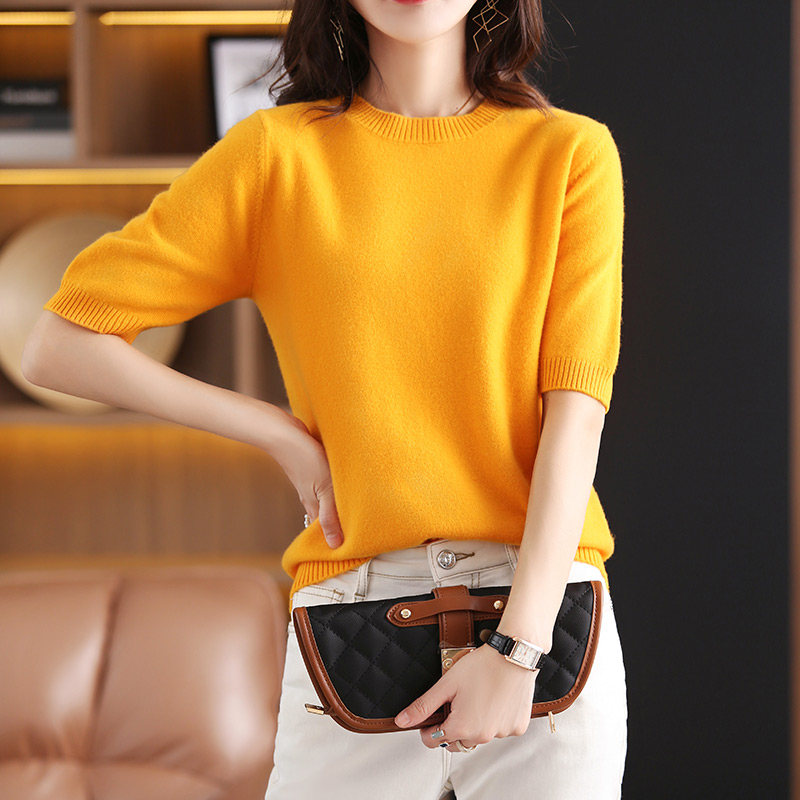 女性用カシミヤウール100% のセーターとセーター,ラウンド - Summer Clothing Yarn のレビューと価格