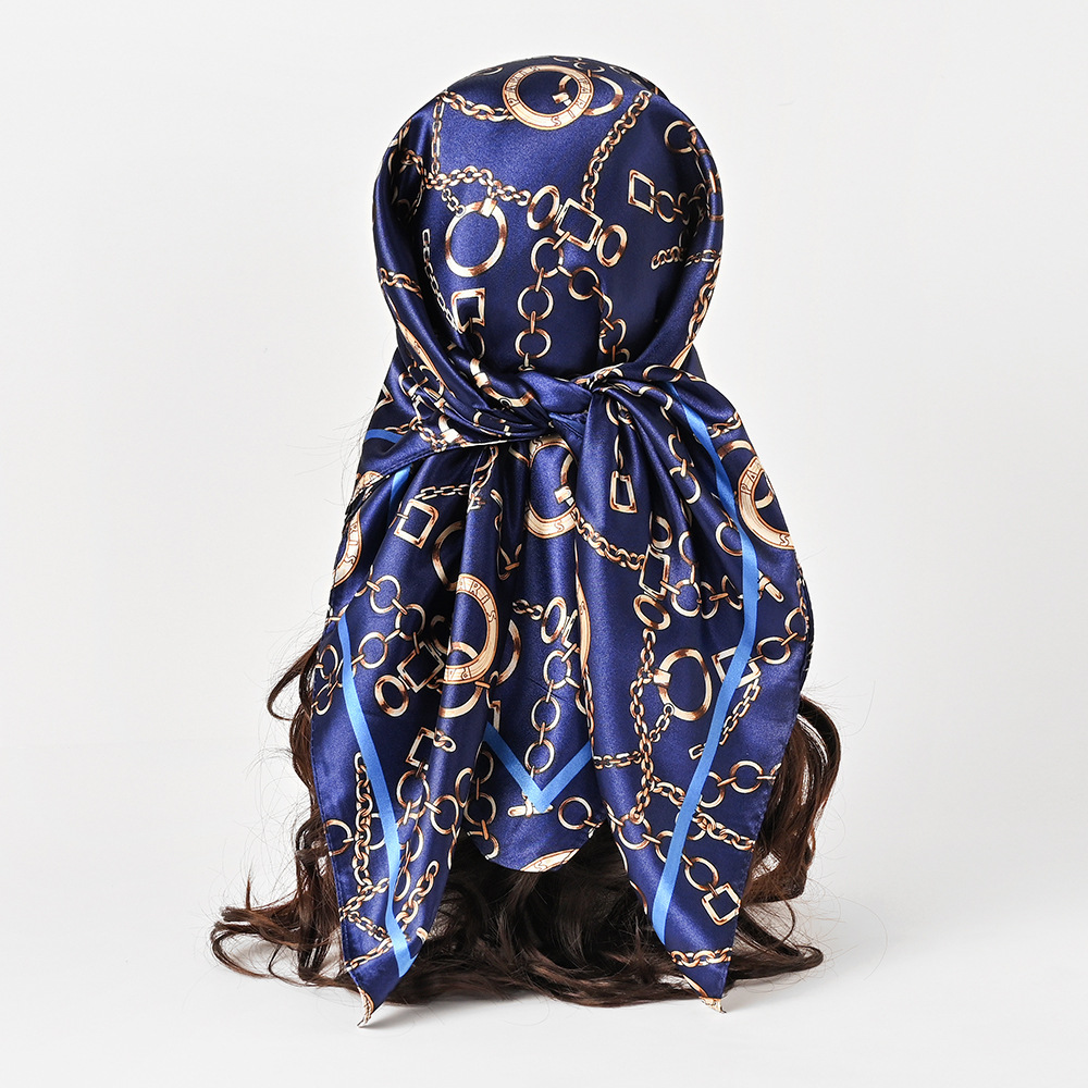 90 センチメートルサテン正方形スカーフ女性イスラム教徒ヒジ - Summer Clothing Hijab のレビューと価格