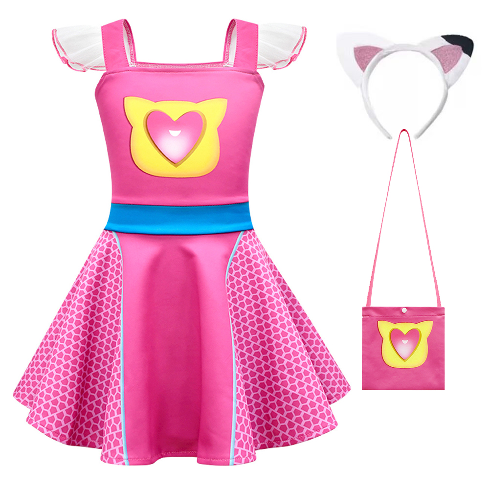 スーパーラバーキティーズガールズコスプレドレスバッグ付き猫耳 - Summer Clothing Europe のレビューと価格