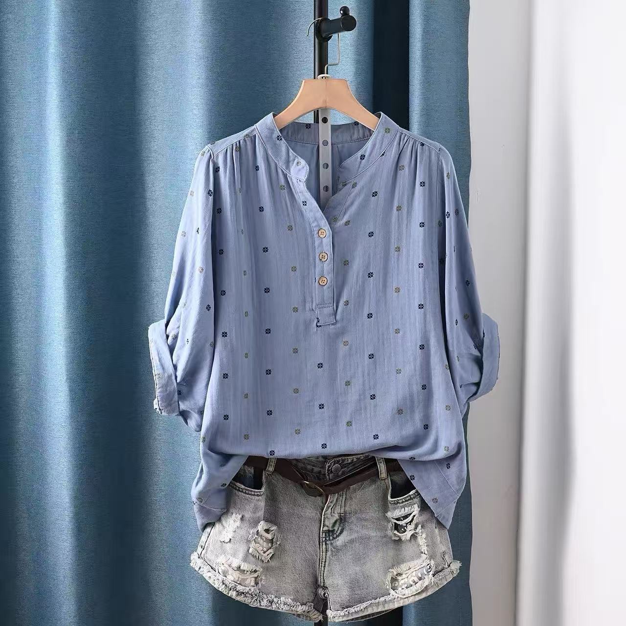 2026年女性用ブラウス、日本製綿糸ポルカドットシャツ＆ブラ - Summer Clothing Yarn のレビューと価格