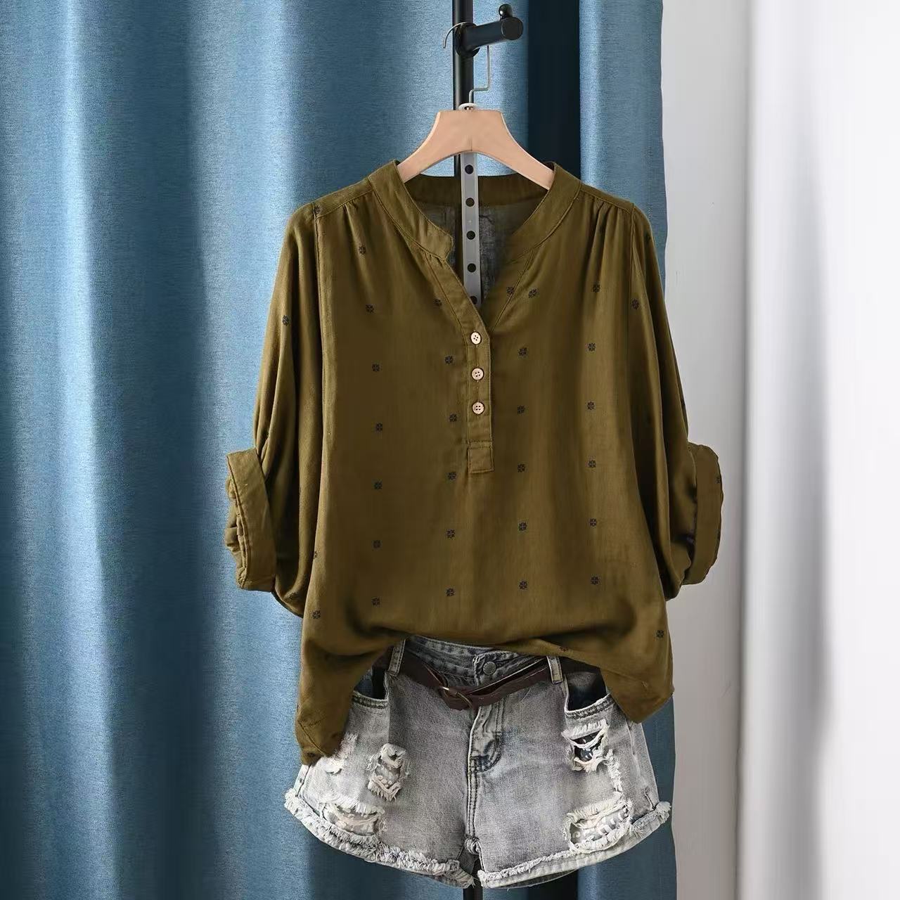 2026年女性用ブラウス、日本製綿糸ポルカドットシャツ＆ブラ - Summer Clothing Yarn のレビューと価格