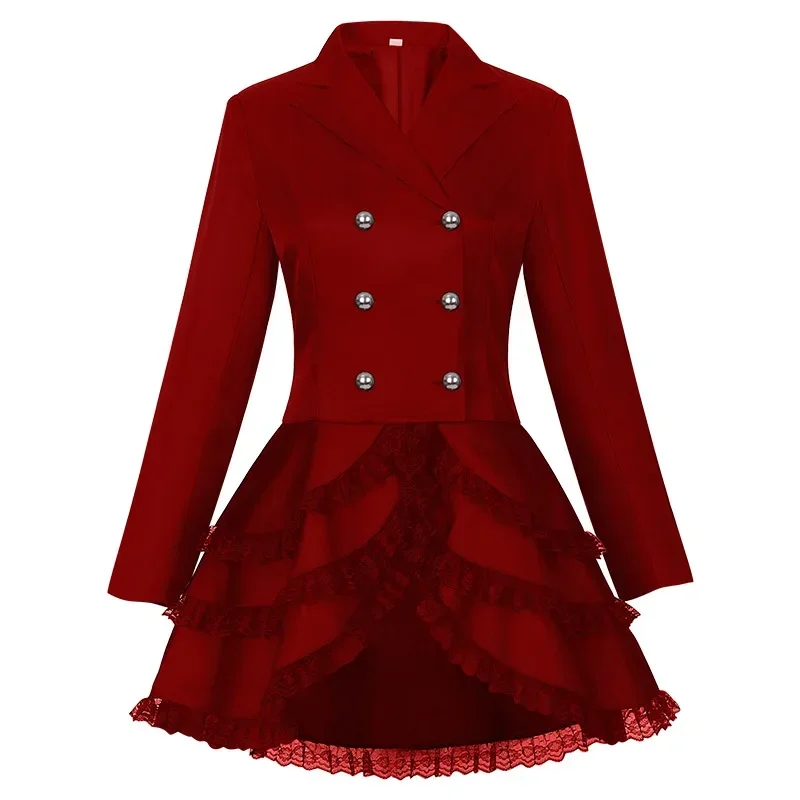 女性ゴシックドレスレースパフォーマンス衣装ヴィンテージ長袖ス - Summer Renaissance Clothing のレビューと価格