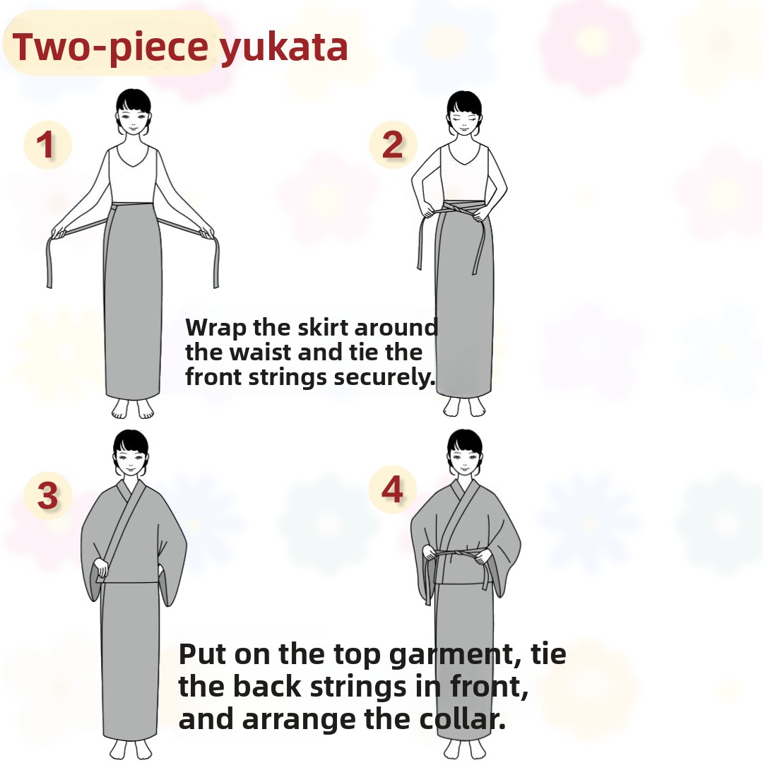 女性用着物風ツーピースバスローブ黒ストライプ着やすい高品質春 - Summer Clothing Wear のレビューと価格