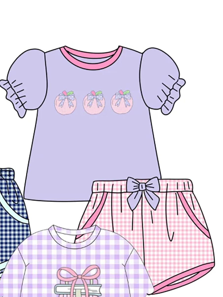 ブティック子供用新学期服アップルブックプリント服女の子ショー - Summer Clothing Boutiques のレビューと価格