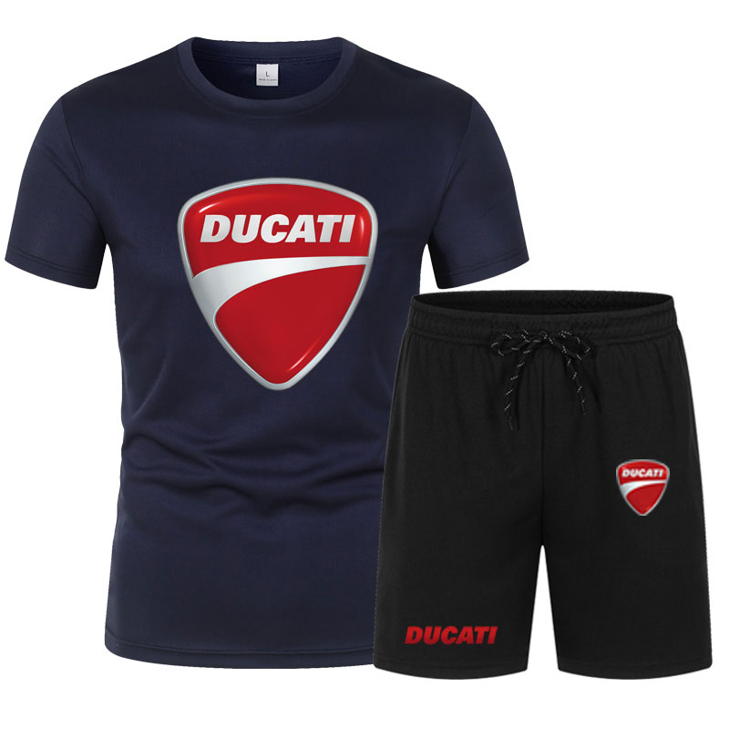 メンズセット夏のオートバイブランド DUCATI プリントト - Summer Clothing Motorcycle のレビューと価格